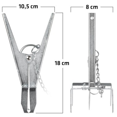 Vole Traps | Set of 4 Tong Traps - Dimensions