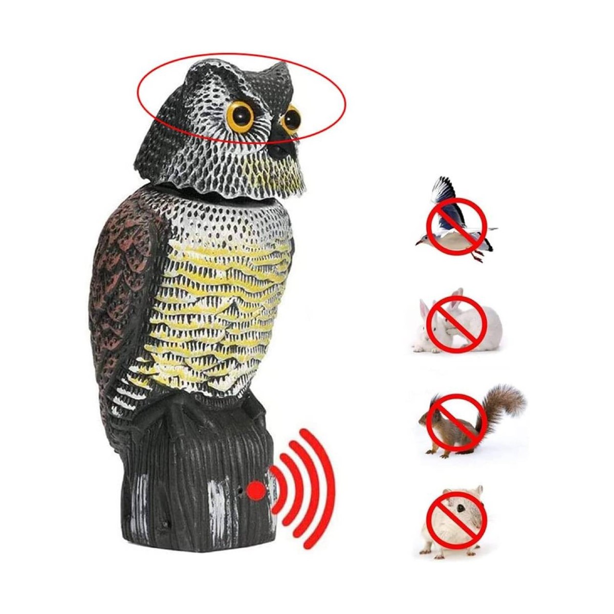 Scarecrow Owl - Rotating Head and Sounds | BirdGard Iberia