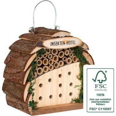 Hotel de Insectos Fabricado con madera certificada FSC