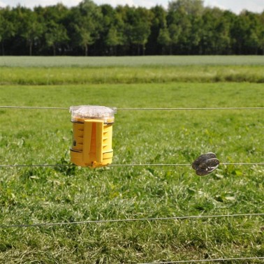 Installation of FoxLights on a Field Fence